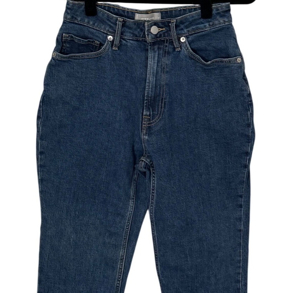 Everlane The Curvy Cheeky Jean High Rise Straight Crop Medium Wash Size 27 Crop - Picture 11 of 13